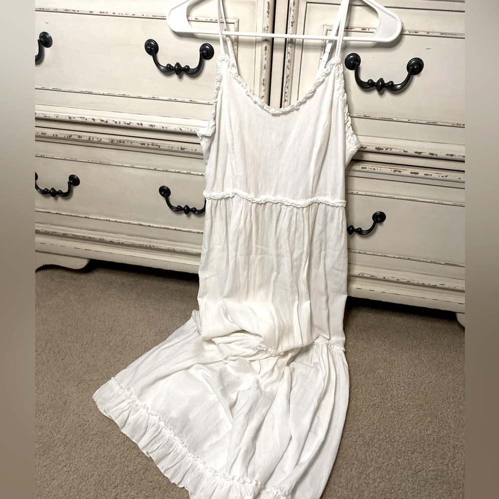 Japna long white boho summer dress (M)